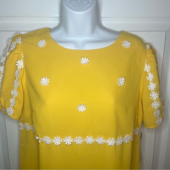 Modcloth Yellow How Sweet It Is Mini Shift Dress Sunny Bright 8 70s Retro NWT - Picture 7 of 13